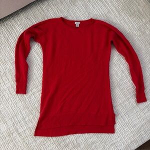 Halogen Red Cashmere Blend Long Sleeve Sweater - Size Small